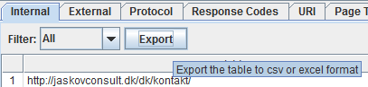 Export knappen