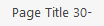 page titles below 30 characters