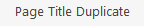 page title duplicate
