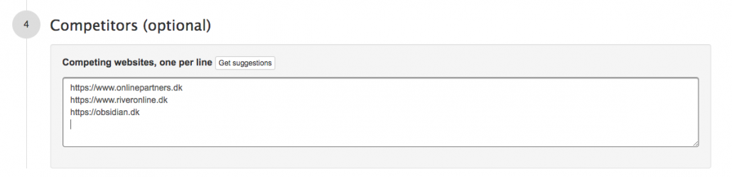 How to add Competitors on AWR