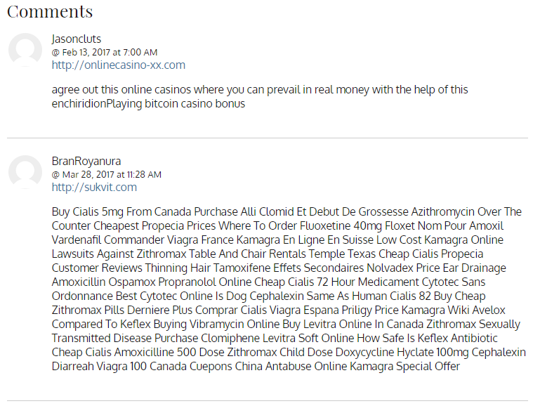 example of blog comments